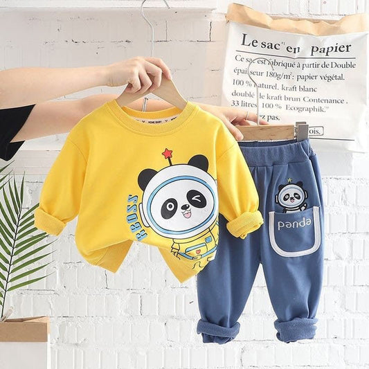 beautiful panda printed  kids suit