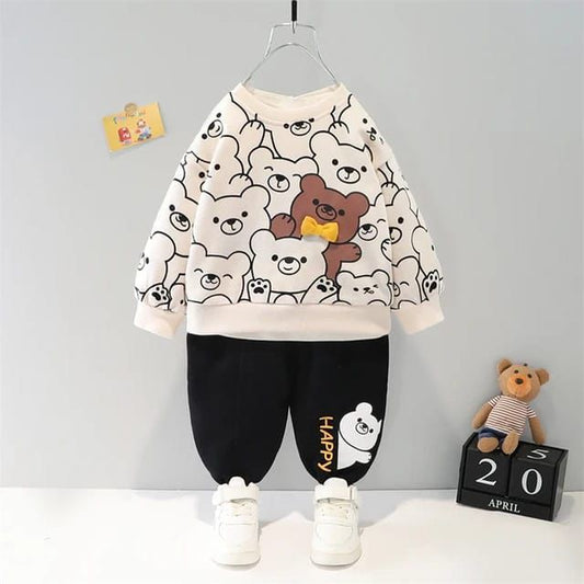 beautiful bears printed kids suit