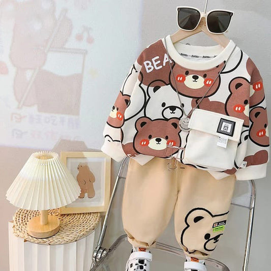 beautiful bears printed  kids suit