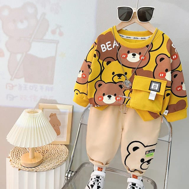 beautiful bears printed  kids suit