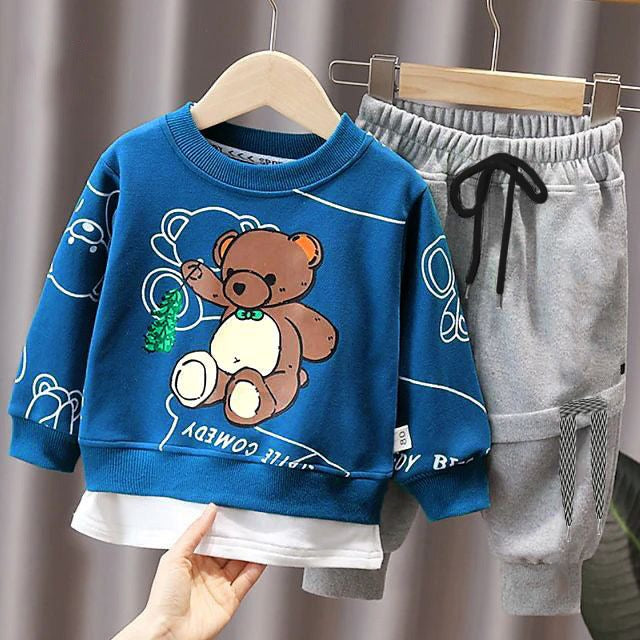 beautiful bears printed yellow  kids suit