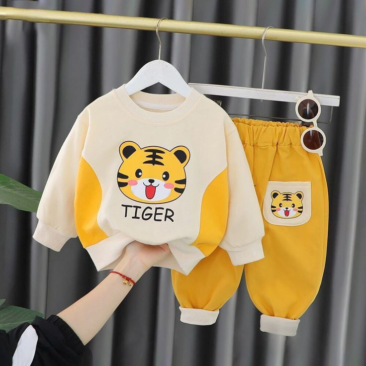 beautiful bears printed yellow  kids suit