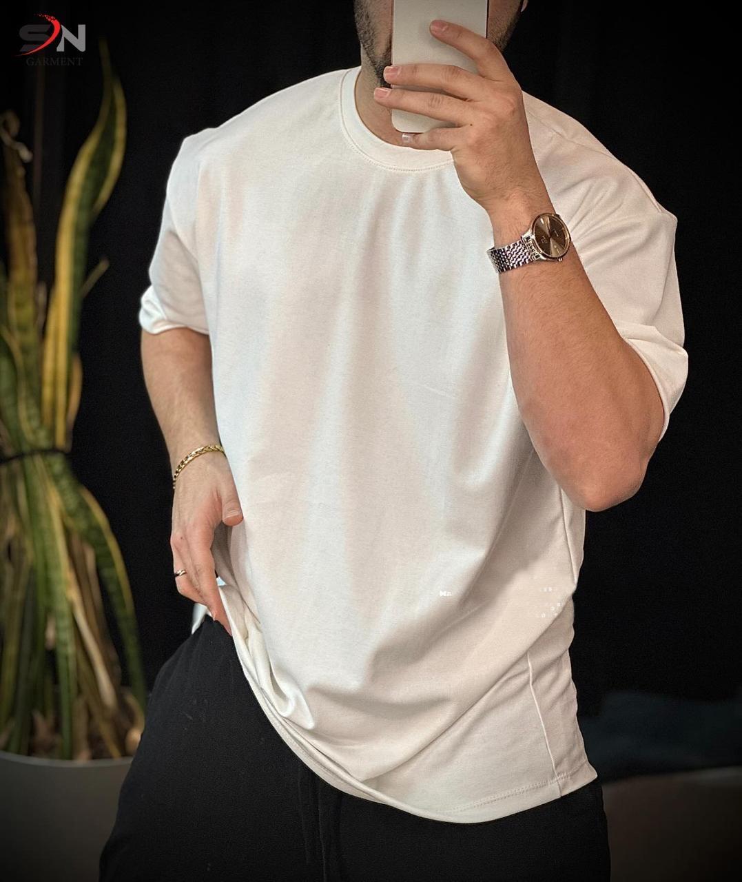 White Colour Drop Shoulder T-Shirt For Mens & Boys (SN124)