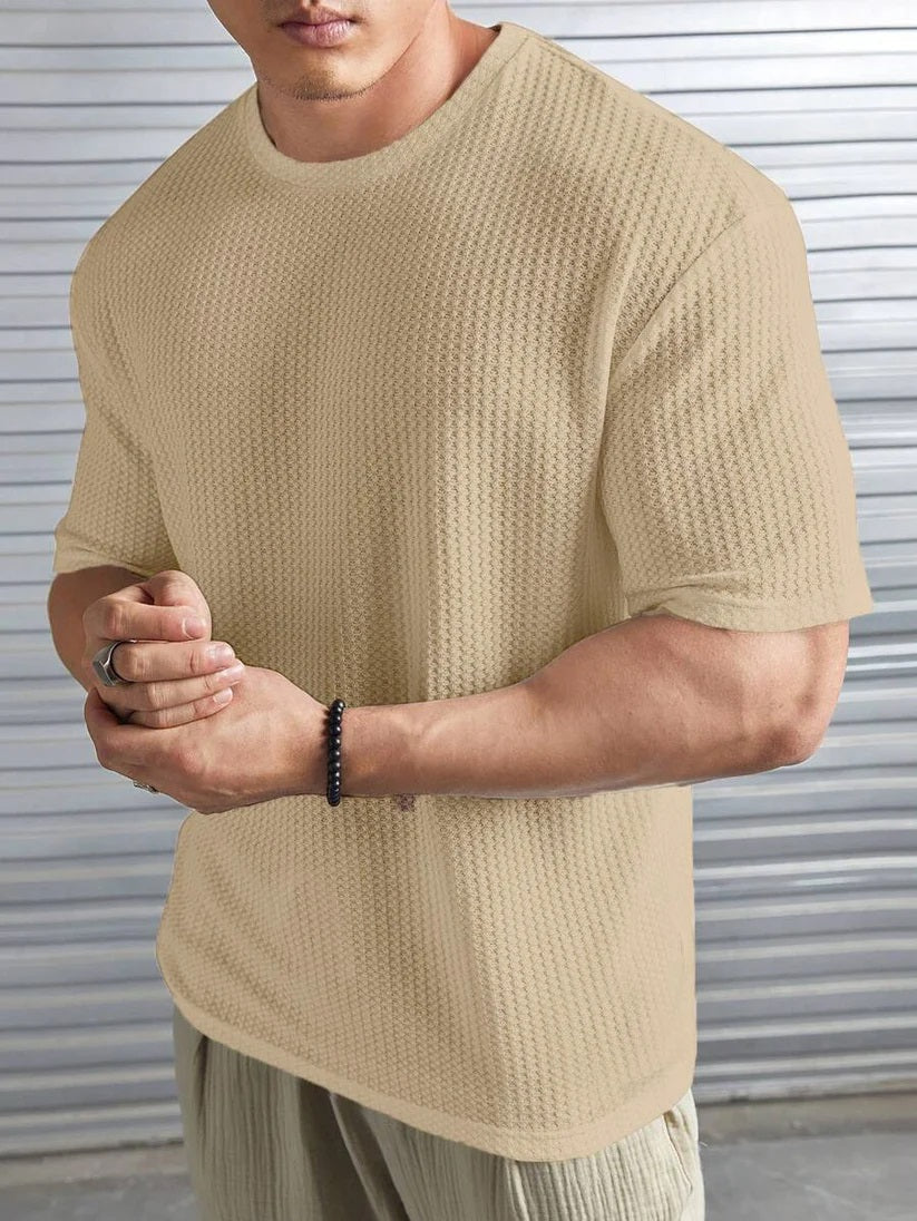 Oversized Waffle Knit t shirt  For Men