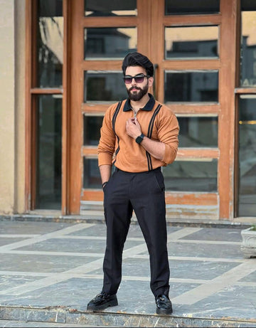 Mustard Stripe Zipper Sweatshirt For Men’s and Boys