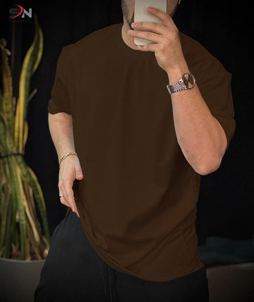 Brown Drop Shoulder T-Shirt For Mens & Boys (SN123)