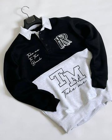 Black & Ash  Polo Letter Printed Winter SweatShirt For Mens & Boys